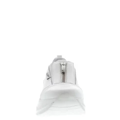 Cestine White Leather Platform Trainers