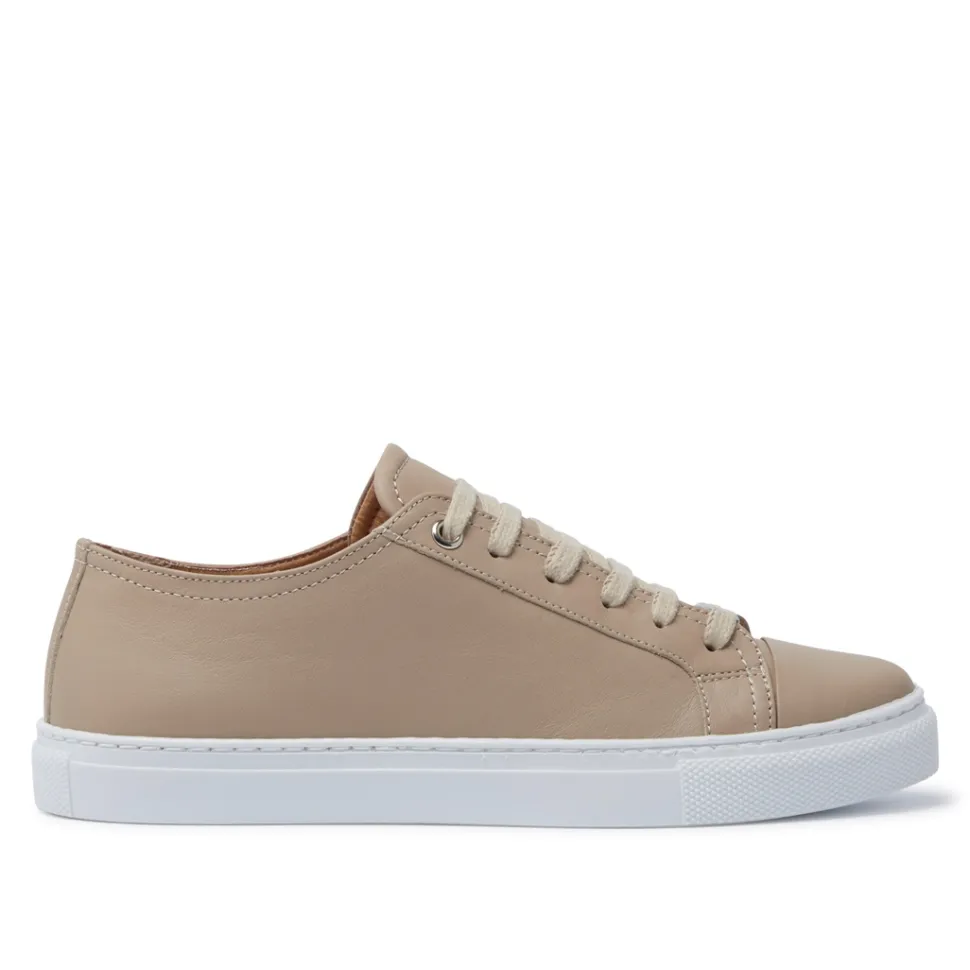 Corianne Beige Leather Trainers