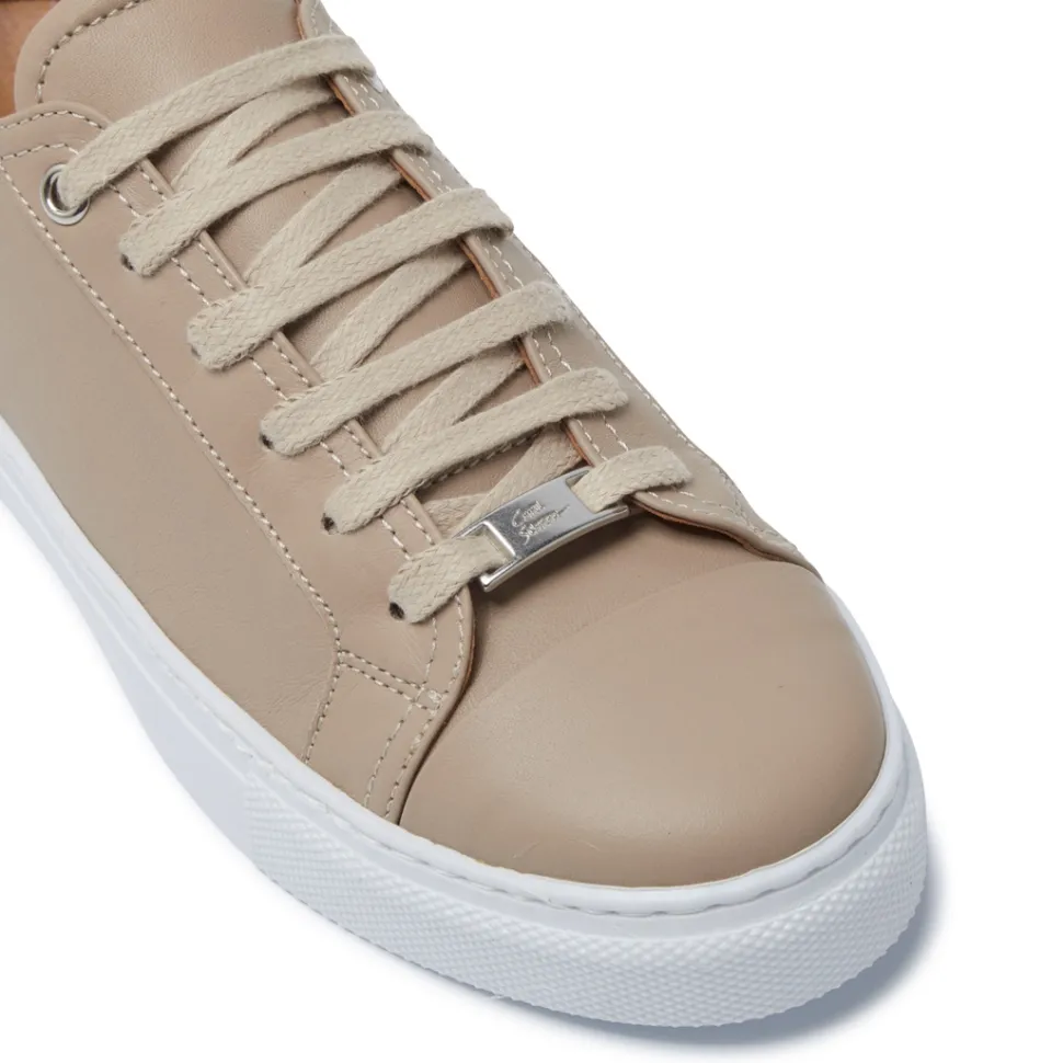 Corianne Beige Leather Trainers