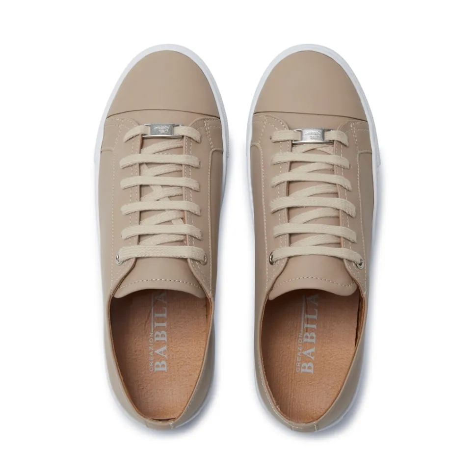 Corianne Beige Leather Trainers
