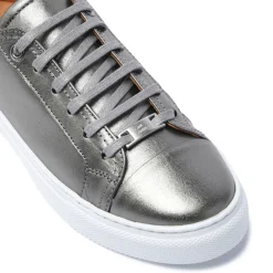 Corianne Pewter Leather Trainers