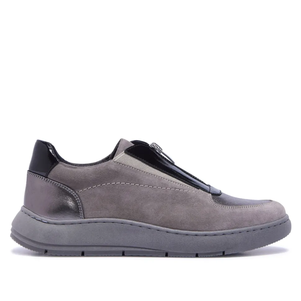 Crishelle Pewter Suede Trainers