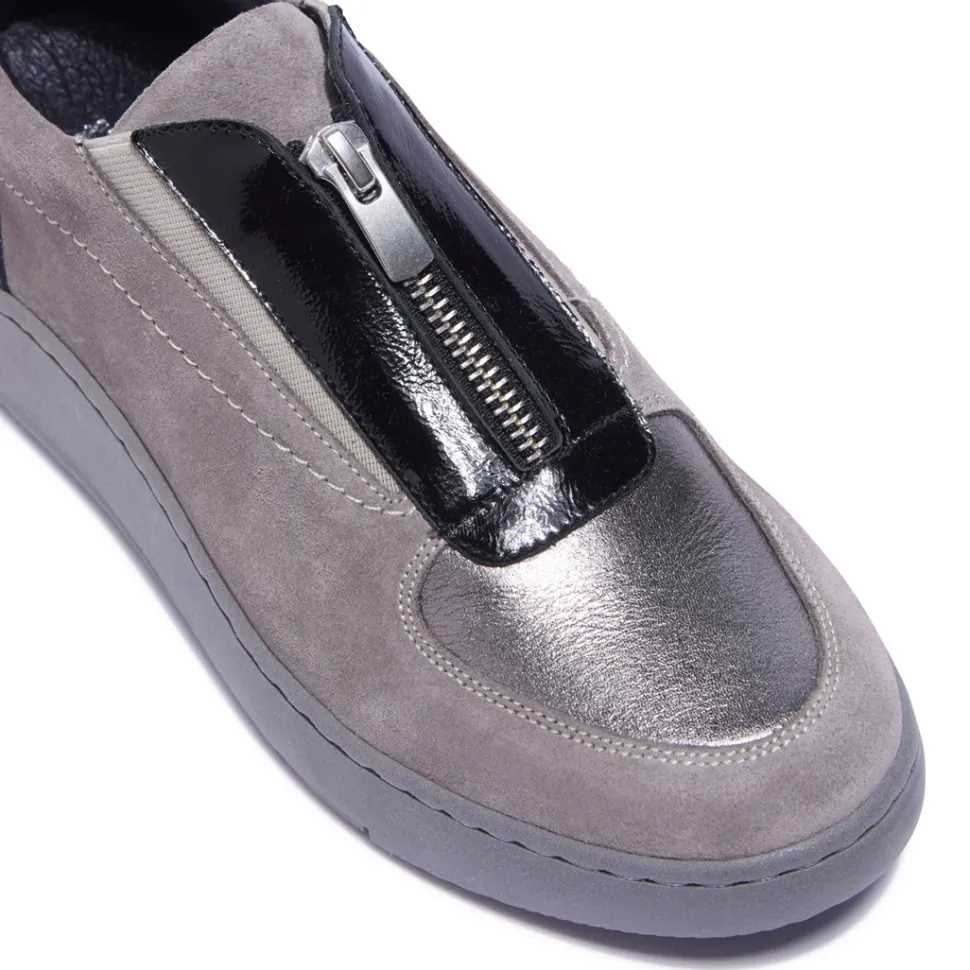 Crishelle Pewter Suede Trainers