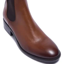 Delicio Tan Leather Ankle Boots