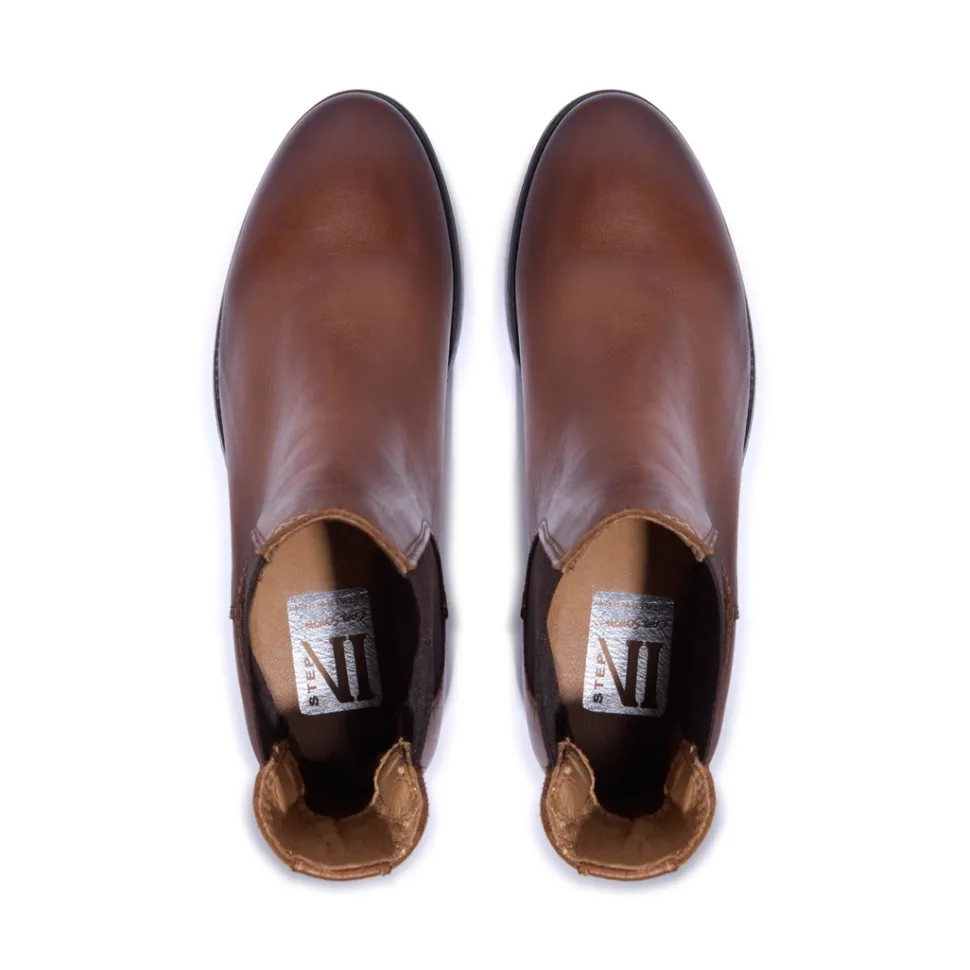 Delicio Tan Leather Ankle Boots
