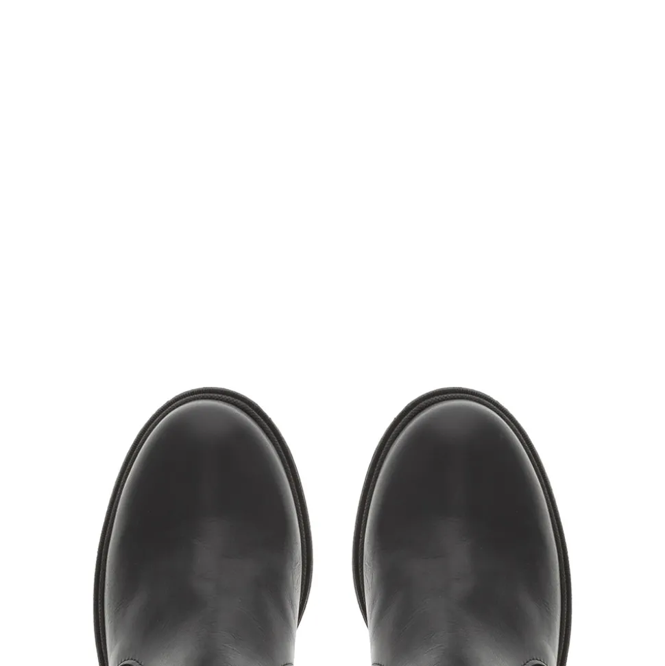Dodie Black Leather Knee High Boots