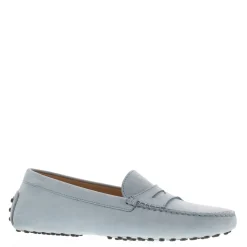 Domenica Light Blue Nubuck Suede Penny Loafers