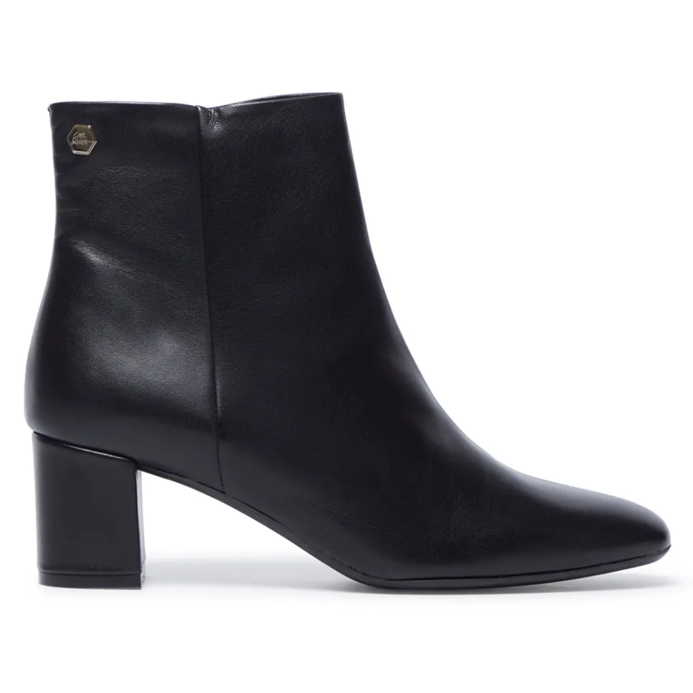 Effy Black Leather Ankle Boots
