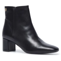 Effy Black Leather Ankle Boots
