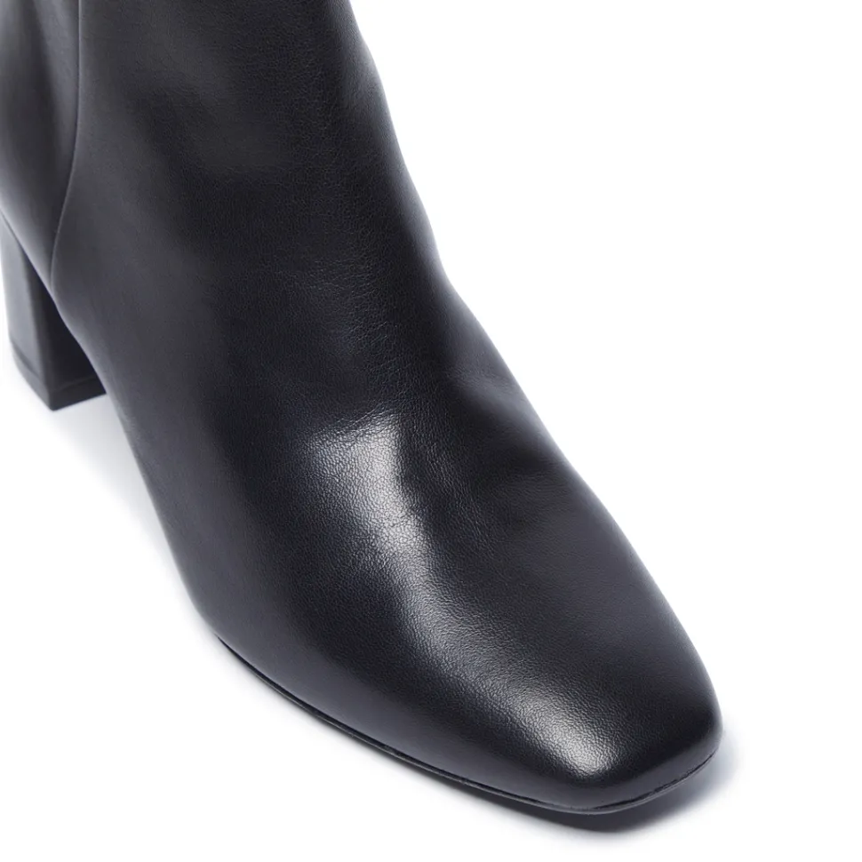 Effy Black Leather Ankle Boots