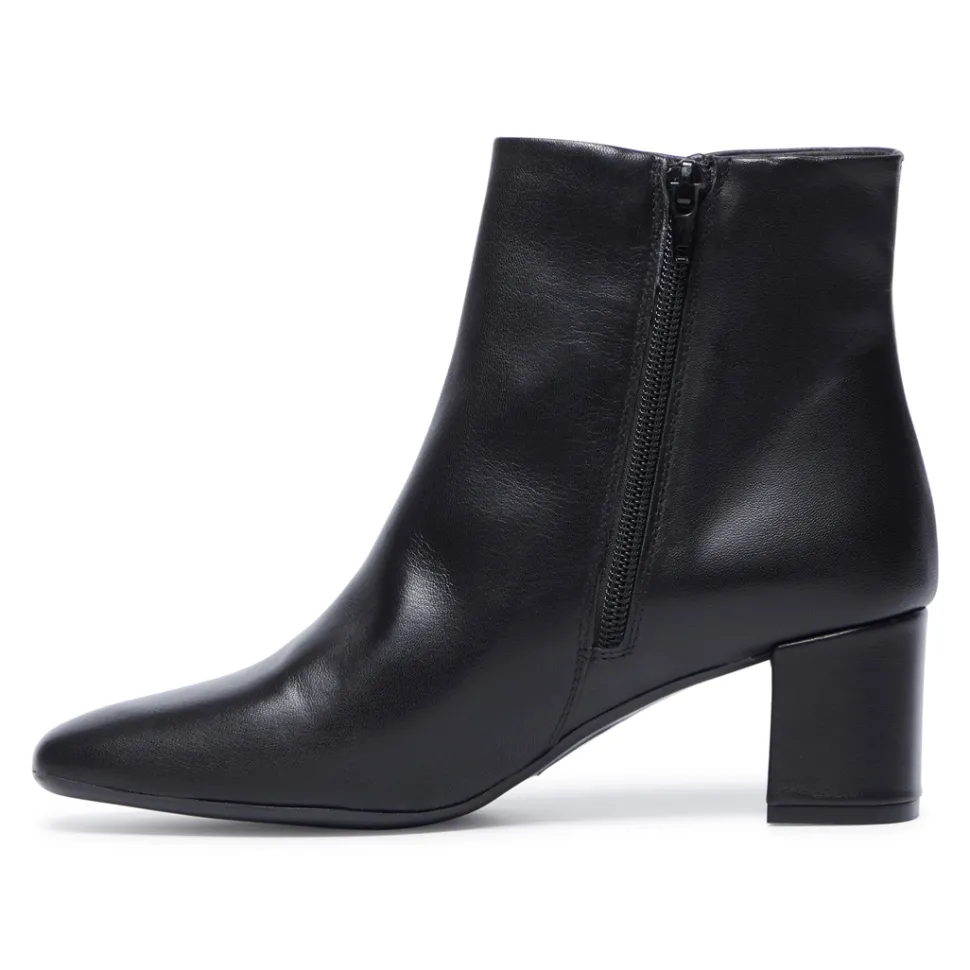 Effy Black Leather Ankle Boots
