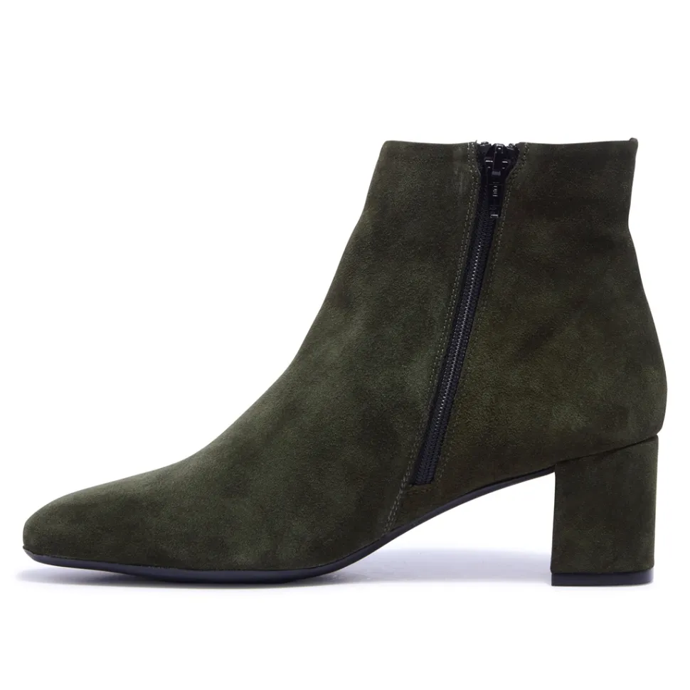 Effy Green Suede Ankle Boots