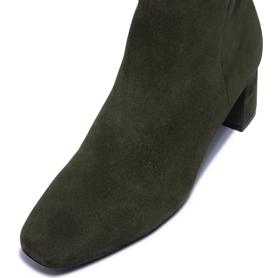 Effy Green Suede Ankle Boots