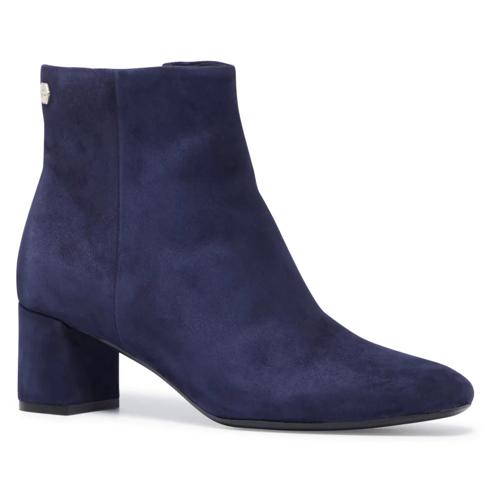 Effy Navy Suede Ankle Boots