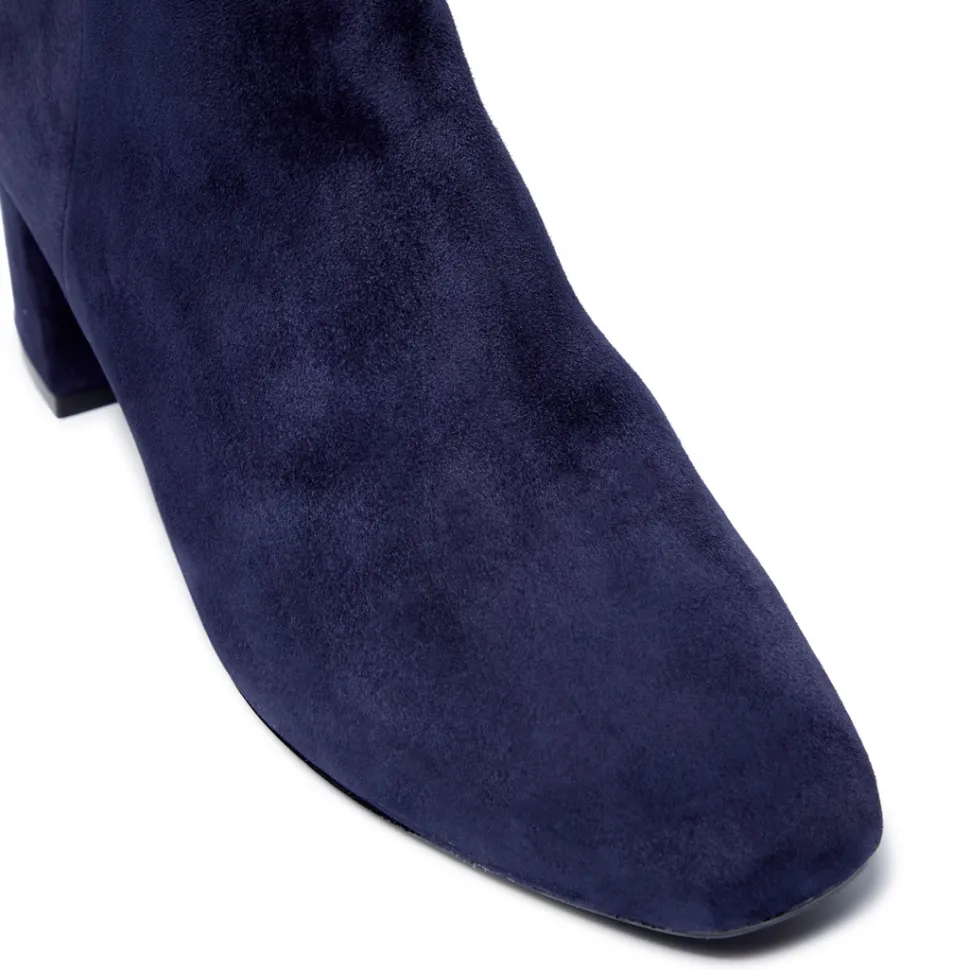 Effy Navy Suede Ankle Boots