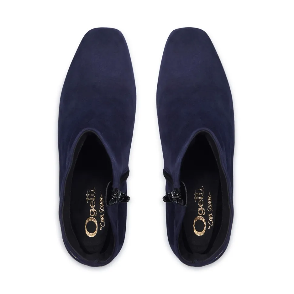 Effy Navy Suede Ankle Boots