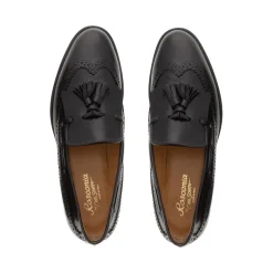 Elesta Black Leather Oxford Style Loafers