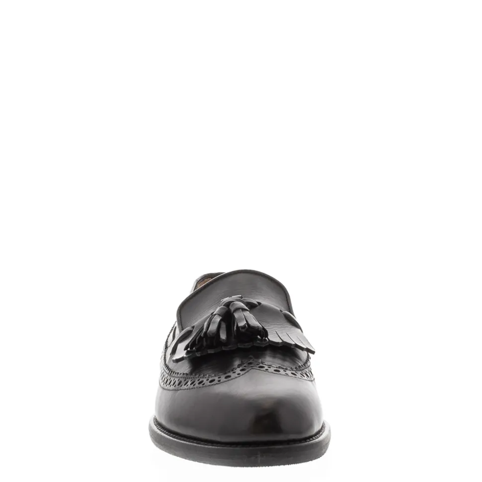 Elesta Black Leather Oxford Style Loafers