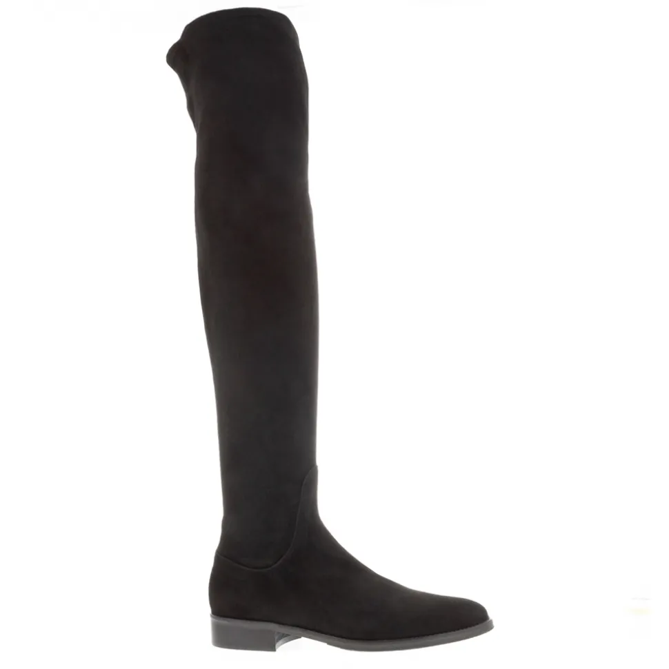 Emalynne Black Italian Suede Over The Knee High Boots