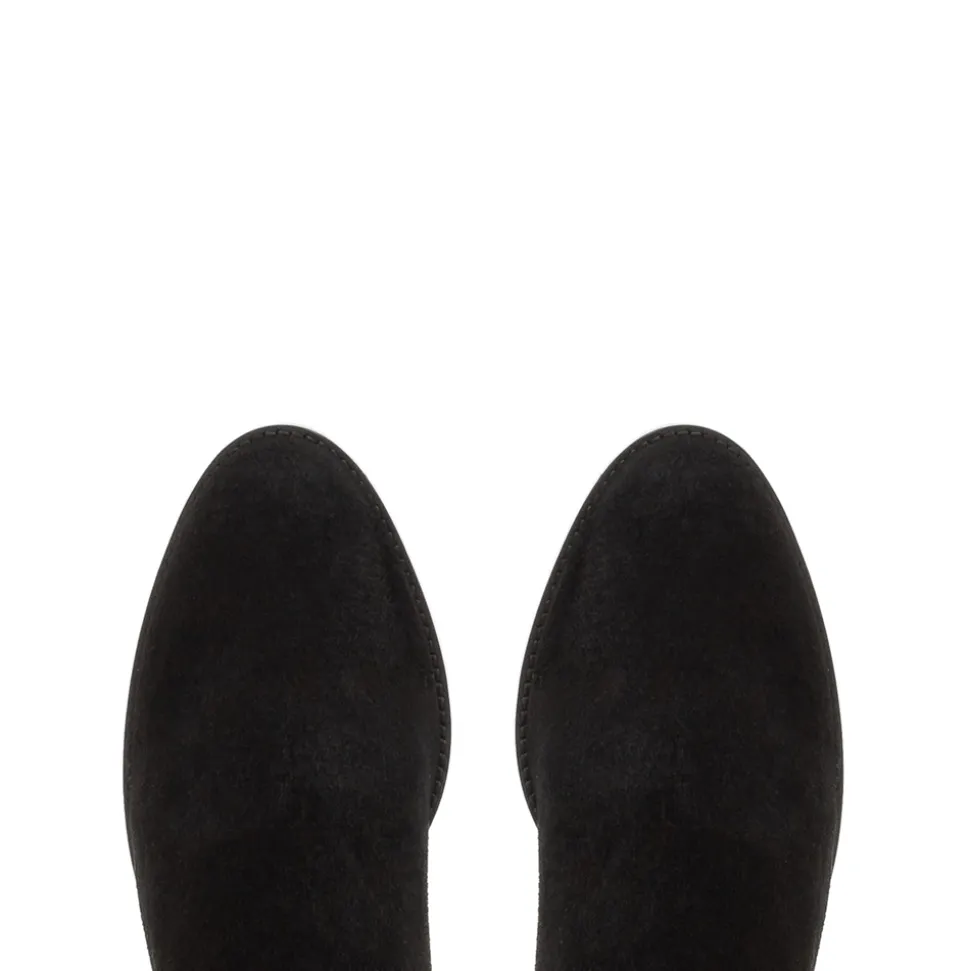 Emalynne Black Italian Suede Over The Knee High Boots