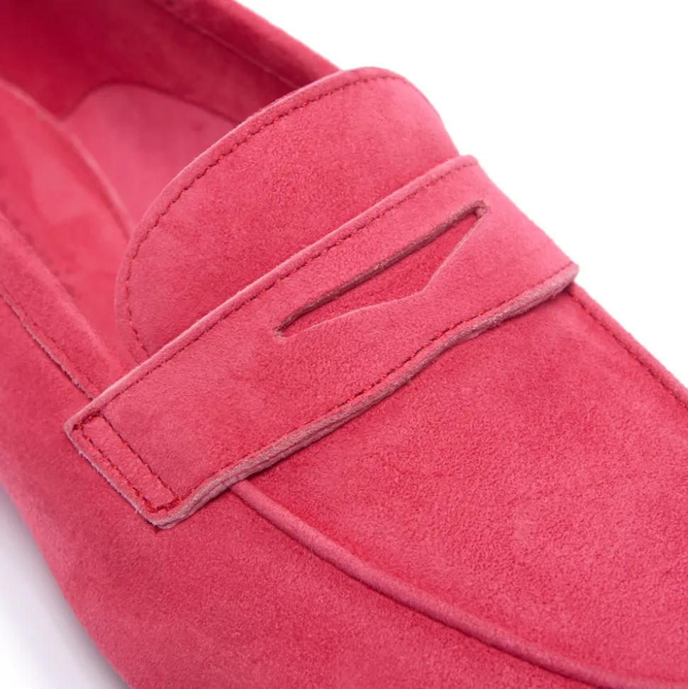 Emarlie Fuchsia Suede Penny Loafers
