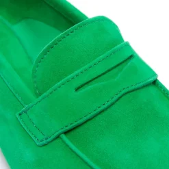 Emarlie Green Suede Penny Loafers