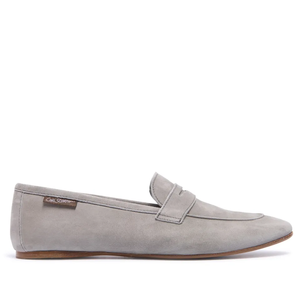 Emarlie Grey Suede Penny Loafers
