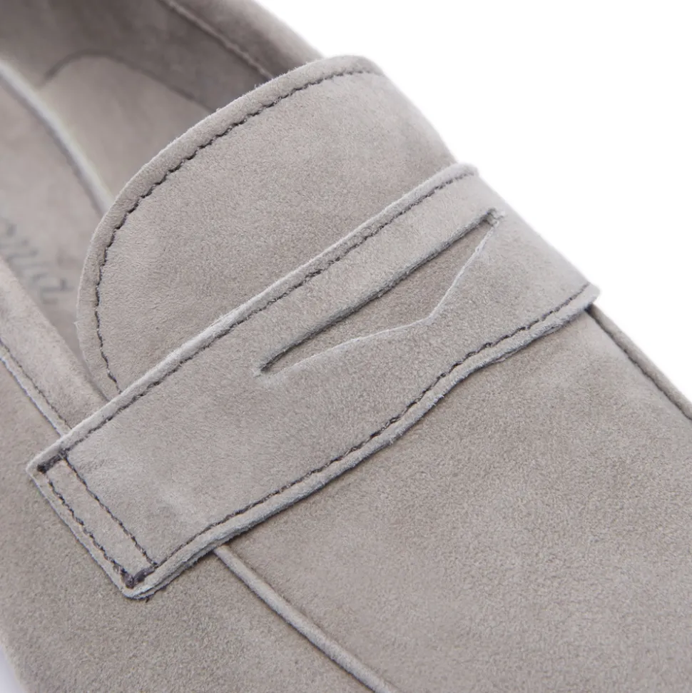 Emarlie Grey Suede Penny Loafers