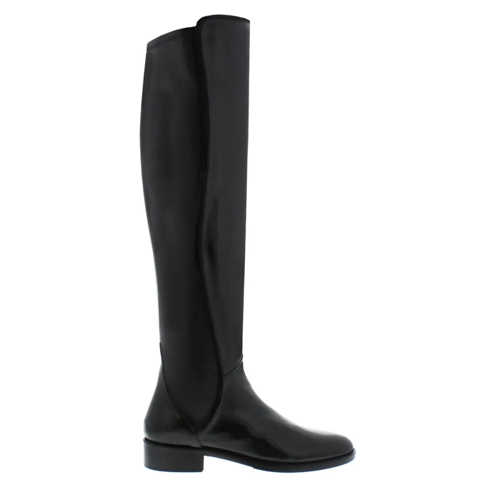Emma Black Leather Knee-High Boots