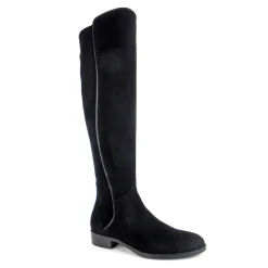 Emma Black Suede Knee-High Boots