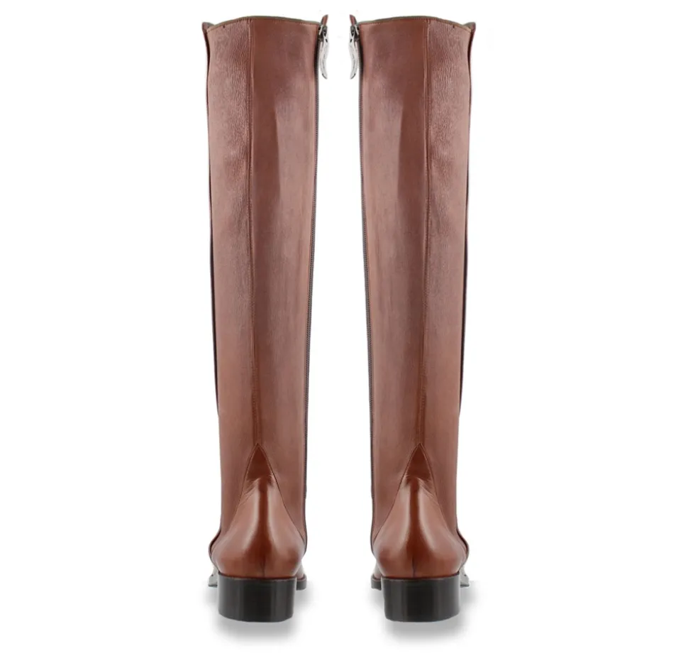 Emma Tan Leather Knee-High Boots