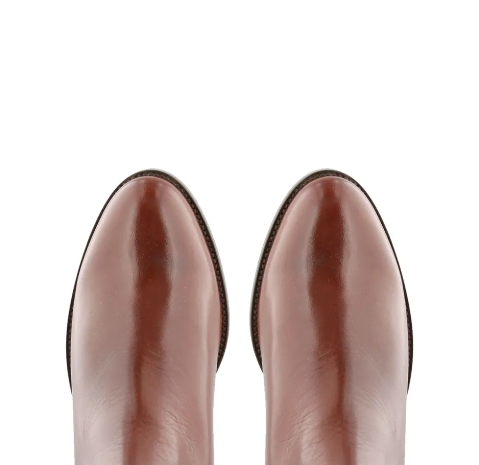 Emma Tan Leather Knee-High Boots