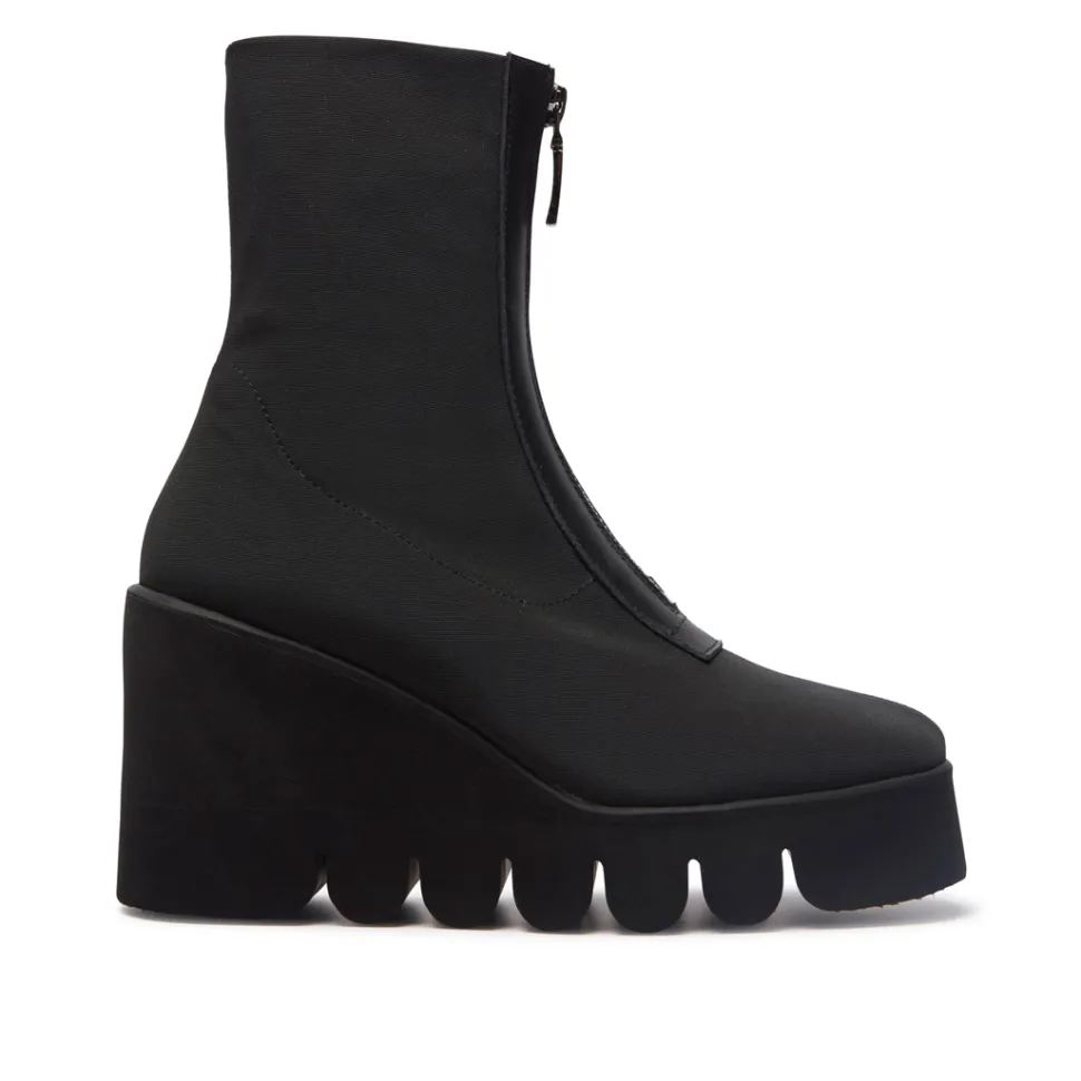 Enrico Black Stretch Ankle Boots