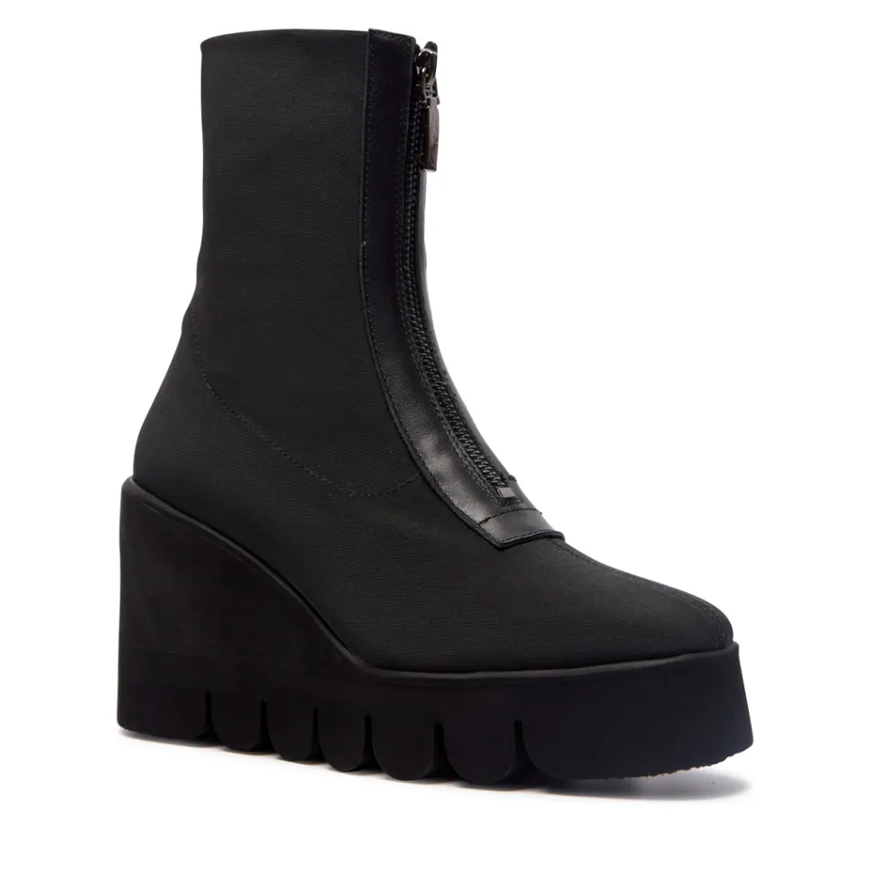 Enrico Black Stretch Ankle Boots