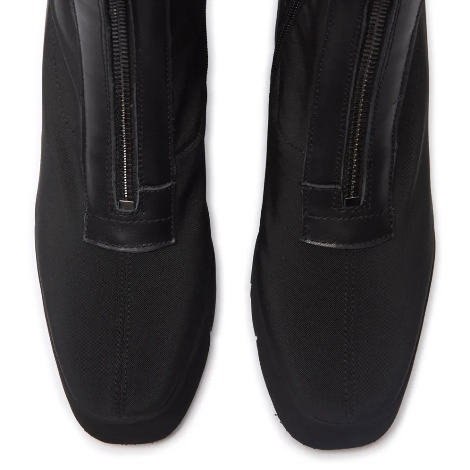 Enrico Black Stretch Ankle Boots