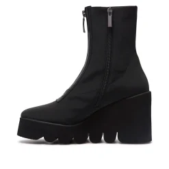 Enrico Black Stretch Ankle Boots