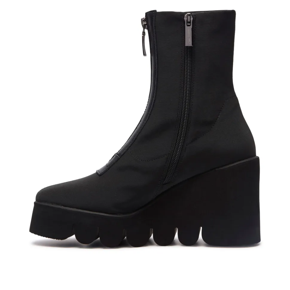 Enrico Black Stretch Ankle Boots