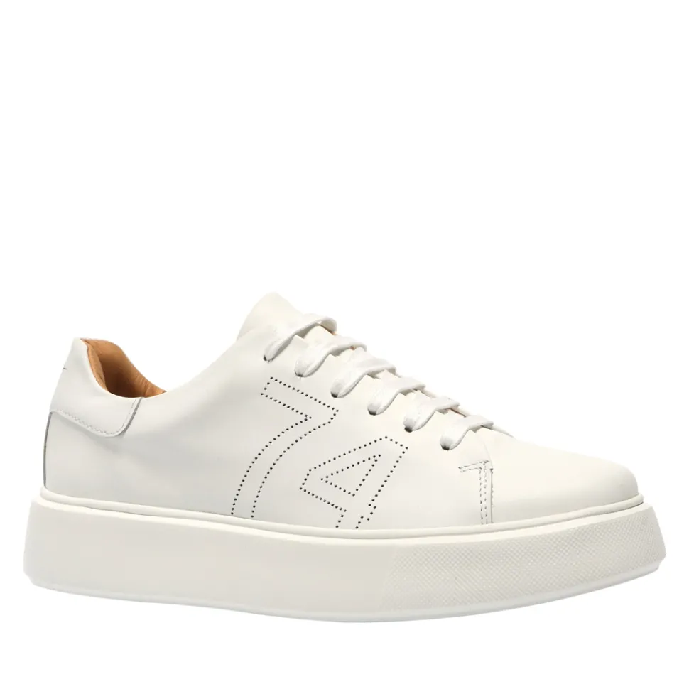 Est1974 White Leather Platform Trainers