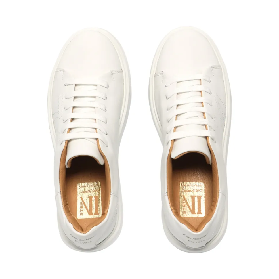 Est1974 White Leather Platform Trainers
