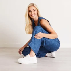 Est1974 White Leather Platform Trainers