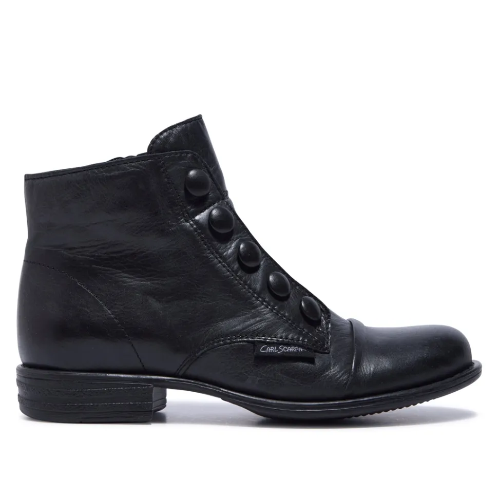 Ester Black Leather Ankle Boots