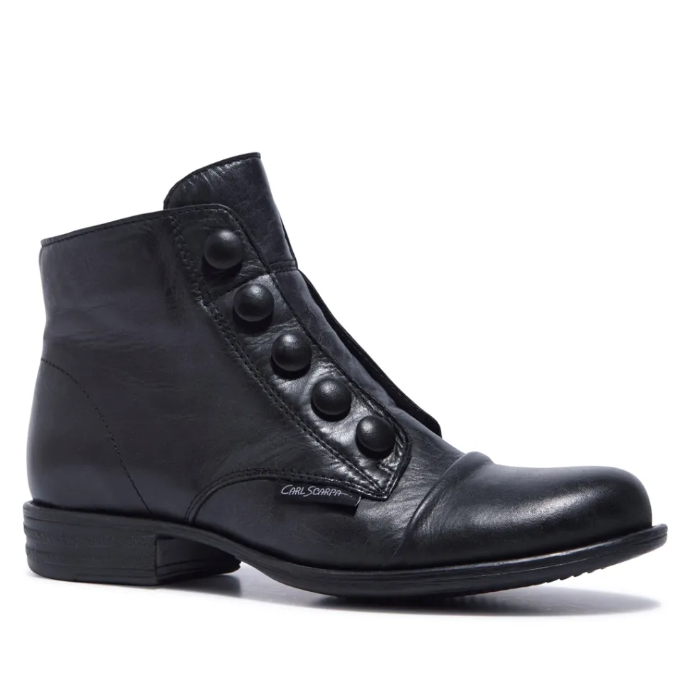 Ester Black Leather Ankle Boots