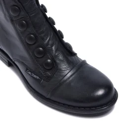 Ester Black Leather Ankle Boots