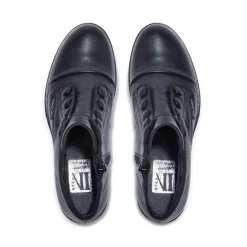 Ester Black Leather Ankle Boots