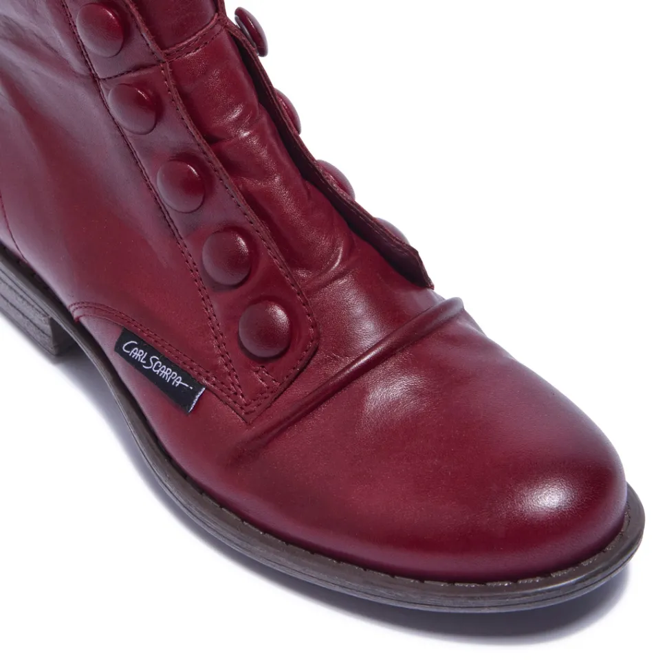 Ester Bordo Leather Ankle Boots