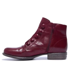 Ester Bordo Leather Ankle Boots