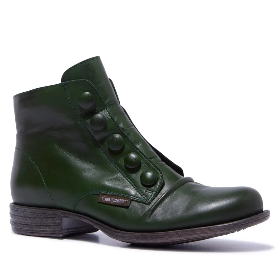 Ester Green Leather Ankle Boots