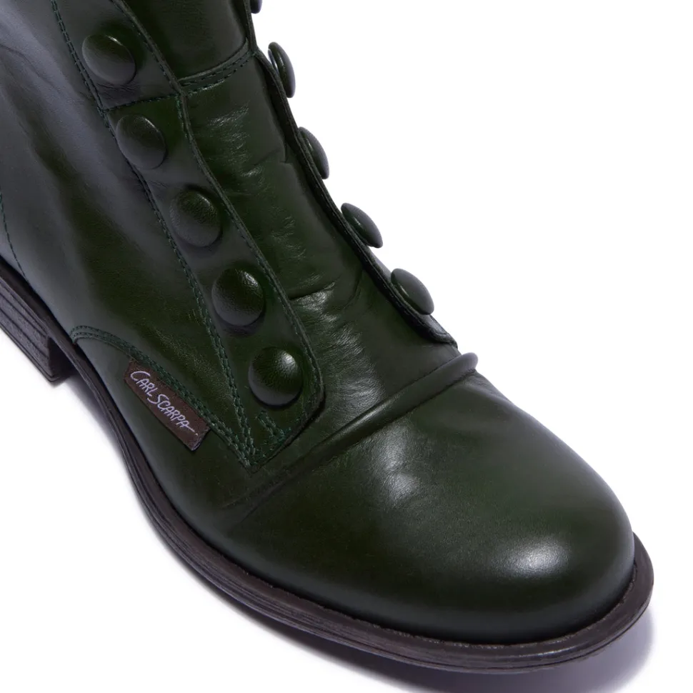 Ester Green Leather Ankle Boots