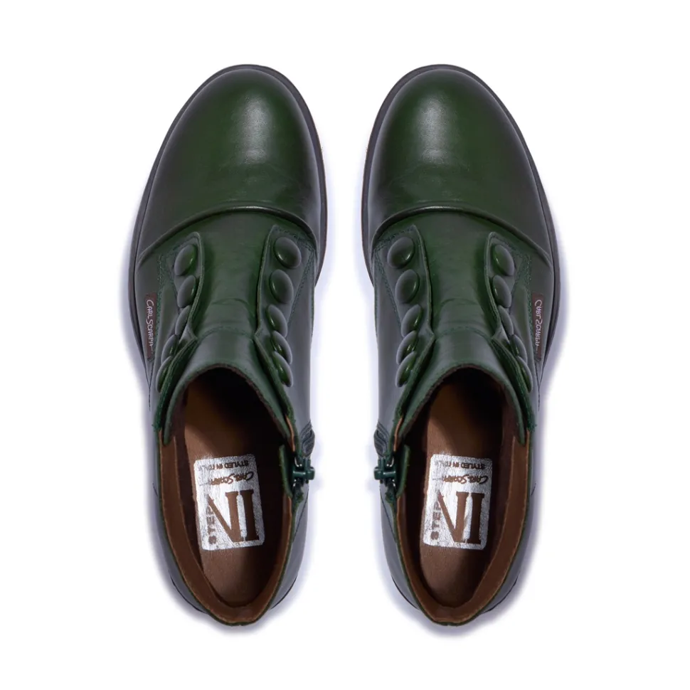 Ester Green Leather Ankle Boots