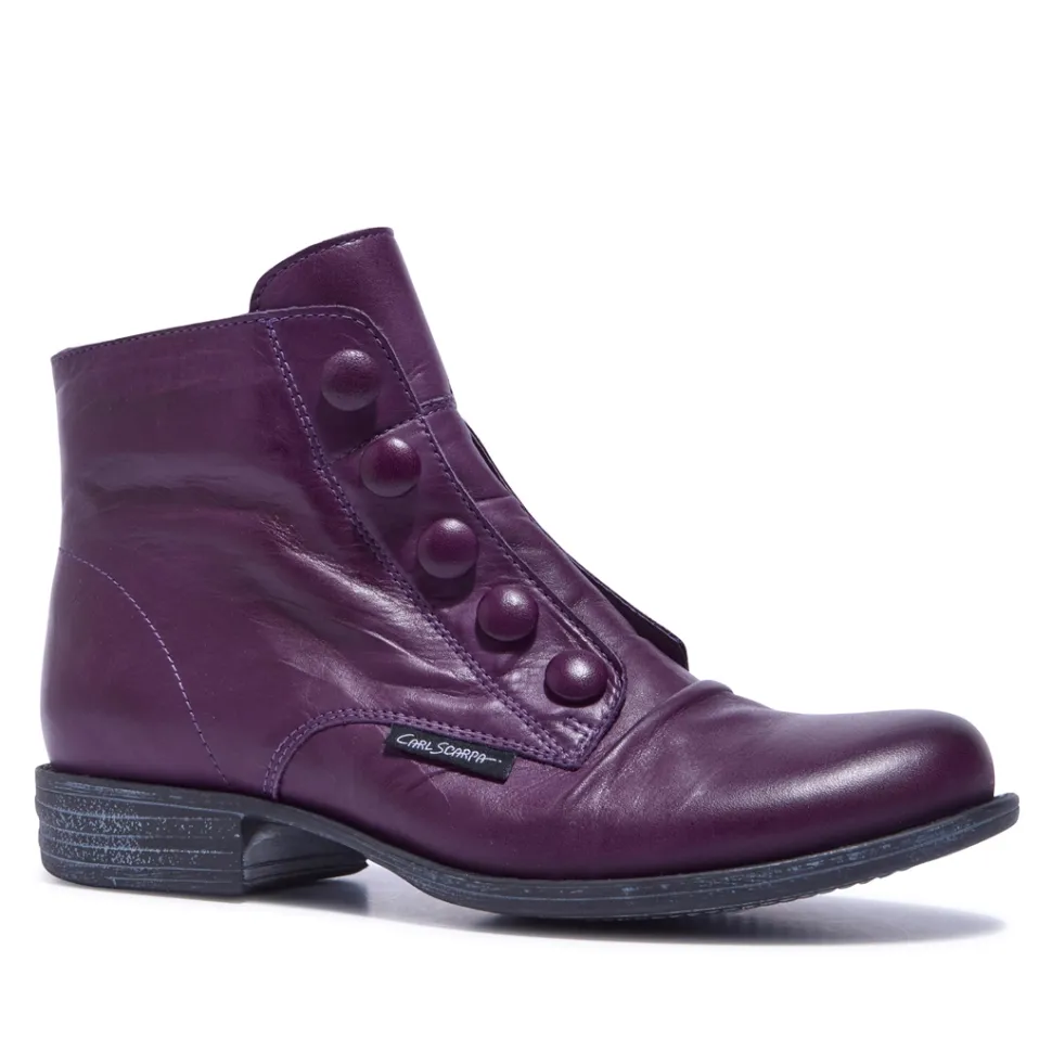 Ester Purple Leather Ankle Boots